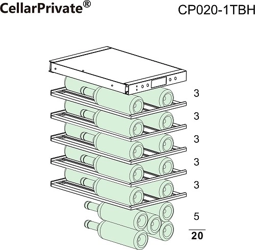 Шкаф винный CELLARPRIVATE CP020-1TBH