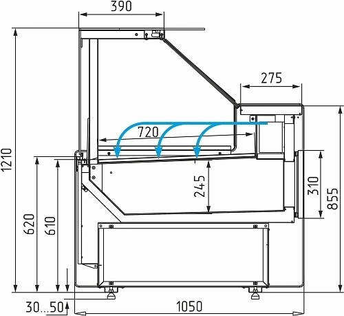 Витрина холодильная CARBOMA GC111 SM 1,5-1 1010 мариель