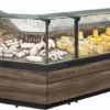Витрина холодильная CARBOMA GC111 VV-5, 1008, темный дуб, внешний угол, динамика
