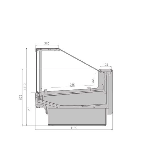 Витрина холодильная BRANDFORD AURORA SQ Открытый угол 90 вентилируемая