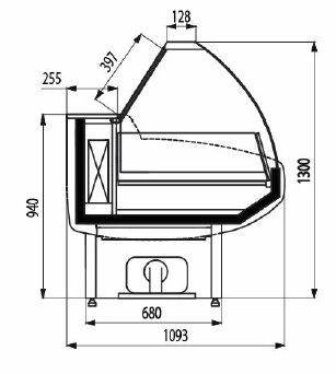 Витрина морозильная CRYSPI Gamma-2 М 1500 с боковинами