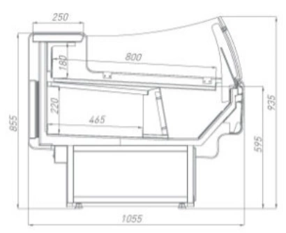 Витрина холодильная BRANDFORD AURORA Slim PLUG-IN 190 вентилируемая SELF