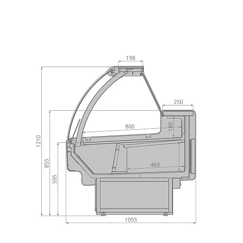 749c31976fd173233b5367a3873df5c7.webp Витрина холодильная BRANDFORD AURORA Slim 125 вентилируемая