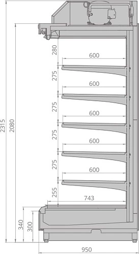 7fit7bdfa6pzt24k9fpne1e252o3nyv4.webp Горка холодильная BRANDFORD Cronox 2080.950.250