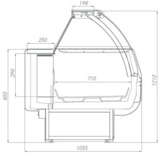 8a875eeb2ac864dd8ca26ab9e49d6b7d.webp Витрина холодильная BRANDFORD AURORA Slim PLUG-IN 125 низкотемпературная