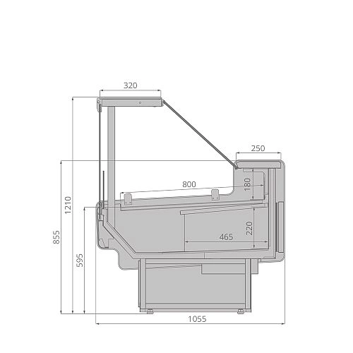 985dfb883b0d9ae137896877c6c0a14a.webp Витрина холодильная BRANDFORD AURORA Slim SQ 190 вентилируемая