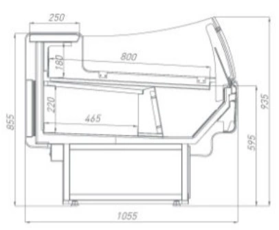 Витрина холодильная BRANDFORD AURORA Slim 250 вентилируемая SELF