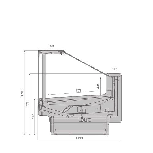 f25502f62de6508f795a43648621881f.webp Витрина холодильная BRANDFORD AURORA SQ 375 рыба на льду