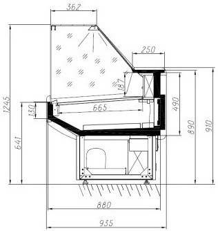 Витрина холодильная АРИАДА Altair Cube ВУ75-1200