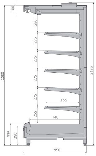 Горка холодильная BRANDFORD VR2080.950 1250