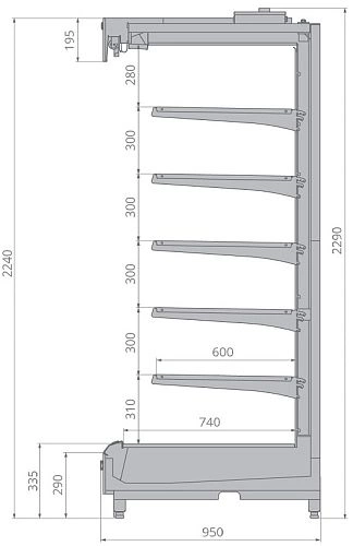 q24fgx1xrfhlab5vtur2iq423w250m8r.webp Горка холодильная BRANDFORD VR2240.950 1900