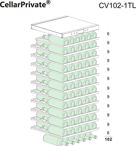 Шкаф винный CAVANOVA CV102-1TL