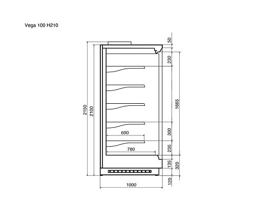 Горка холодильная DAZZL Vega 100 H210 375