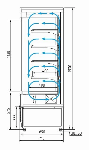 7swx54vhevq6akuknisfzpksjqpgv1gs.webp Горка холодильная CARBOMA FC20-07 VL 1,3-1 0300 STANDARD фронт X5L, серо-черный