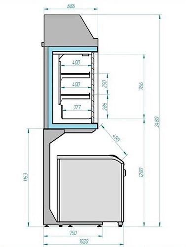 am19ckep8enltb5l35nrn550el8v1be7.webp Шкаф морозильный CRYSPI ШН 0,73-2,8 Corsa LT 2500