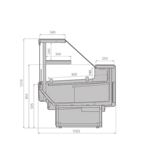 Витрина холодильная BRANDFORD AURORA Slim SQ 190 кондитерская