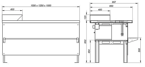 f3d381b0079085fdaabaf0200c6057bf.webp Прилавок холодильный среднетемпературный МАРИХОЛОДМАШ ПХС-1,0/0,85 4.330.061-18
