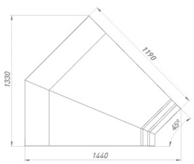fd8b74f423d7610735cc964ff07b4bb4.webp Витрина холодильная BRANDFORD AURORA SQ Закрытый угол 45 вентилируемая