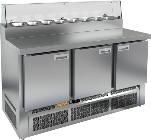 Стол для пиццы HICOLD PZE2-111/GN (1/6H) З со стеклом