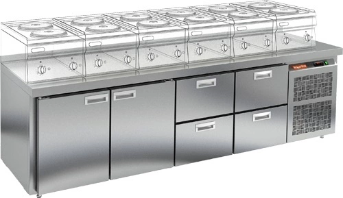 Стол холодильный HICOLD GN 1122 BR2 BT LT под тепловое оборудование