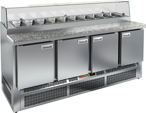 Стол для пиццы HICOLD PZE1-1111/GN (1/3H) камень со стеклом