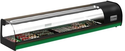 puegf9yul1o8fpgqe9xqwfqnqlsmwbg5.webp Витрина настольная холодильная CARBOMA Sushi Bar AС37 SM 1,5-1
