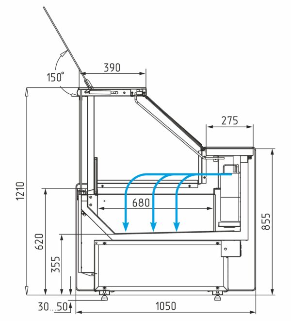 Витрина морозильная Carboma GC111 SL 1,5-1 (газлифт, 1008 Темный дуб)