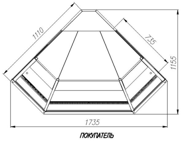 f6geogboea6fowh4g4ax234ysvd4h92m Холодильная витрина Carboma GC110 VM-5 (с боковинами, динамика, внешний 90) (0011-9006)