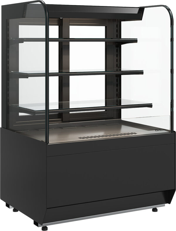 Витрина кондитерская Carboma Radius KR70 VM 0,9-2 Standard открытая (Techno 9005)